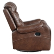 Paul 38 Inch Manual Swivel Glider Recliner Chair- Brown Faux Leather