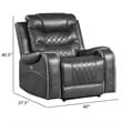 Paul 38 Inch Power Swivel Glider Recliner Chair- USB- Gray Faux Leather