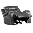 Paul 38 Inch Power Swivel Glider Recliner Chair- USB- Gray Faux Leather