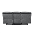 Muir 89 Inch Manual Double Recliner Sofa- Gray- Microfiber- Tufted Back