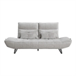 Kyan Adjustable Depth Power Recliner Sofa- Pillows Light Gray Chenille