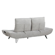Kyan Adjustable Depth Power Recliner Sofa- Pillows Light Gray Chenille
