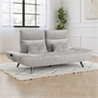 Kyan Adjustable Depth Power Recliner Sofa- Pillows Light Gray Chenille