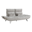Kyan Adjustable Depth Power Recliner Sofa- Pillows Light Gray Chenille