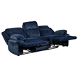 Rexy Manual Double Recliner Sofa- Textured Blue Corduroy- 95 Inch