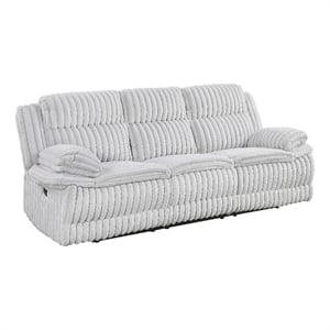 Rexy Manual Double Recliner Sofa- Textured Light Gray Corduroy 95 Inch