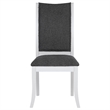 Judy 7pc Round Dining Table Set- Flared Legs- Gray Fabric- White Wood