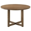 Billie 5pc Round Dining Table and 4 Chairs Set- Walnut Brown and Beige