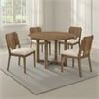Billie 5pc Round Dining Table and 4 Chairs Set- Walnut Brown and Beige
