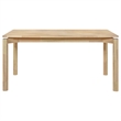 Rida 7pc Dining Table Set w 6 Tan Brown Upholstered Chairs- White Washed