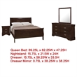 Nim 4pc Queen Sleigh Bedroom Set- Nickel  Handles- Dark Brown