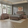 Bello 4pc Queen Bedroom Set with Bed Storage- Washed Taupe Brown
