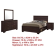 Bello 4pc Queen Size Bedroom Set- Underbed Drawers- Dark Cocoa Brown