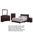 Desy 5pc Queen Size Bedroom Set- Extra Dark Cocoa Brown Faux Leather