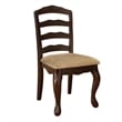 Viny 7pc Dining Table Set with 6 Fabric Chairs- Dark Walnut Solid Wood