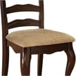 Viny 7pc Dining Table Set with 6 Fabric Chairs- Dark Walnut Solid Wood