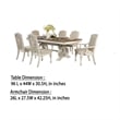 Arca 7pc Dining Table Set with Fabric Chairs- Antique White Solid Wood