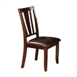 Demy 7pc Dining Table and 6 Chairs Set- Espresso Brown Faux Leather