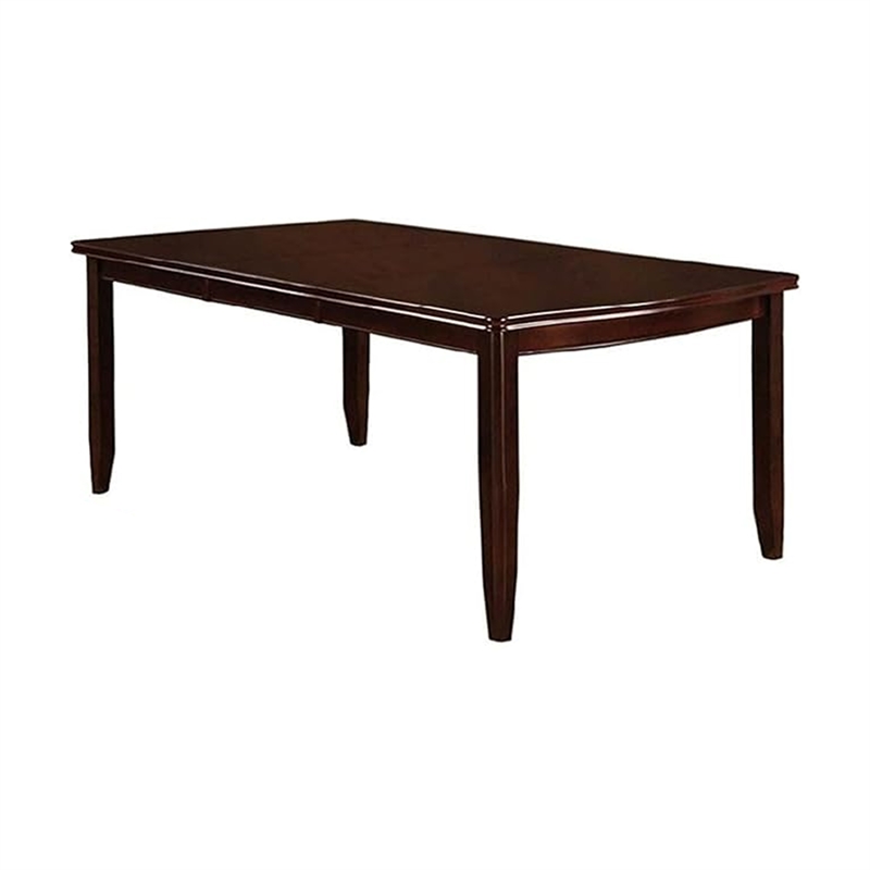 Demy 7pc Dining Table and 6 Chairs Set- Espresso Brown Faux Leather