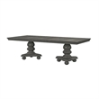 Ena 7pc Dining Table Set- Gray Faux Leather- Extendable 79-103 Inch