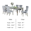Ada 7pc Dining Table and Chair Set- 72-90 Inch Extendable Top- Gray