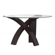 Moi 5pc Dining Table and Chair Set- 52 Inch Round Glass- White Black