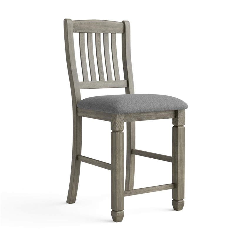 Yani 7pc Counter Height Dining Table and Chair Set- Wire Brushed Gray