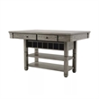 Yani 7pc Counter Height Dining Table and Chair Set- Wire Brushed Gray