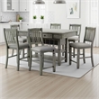 Yani 7pc Counter Height Dining Table and Chair Set- Wire Brushed Gray