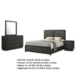 Cavy 4pc Queen Bedroom Set- Charcoal Gray Upholstery- Gold