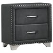 Giya 4pc Queen Bedroom Set- Classic Tufted Dark Gray Velvet Upholstery