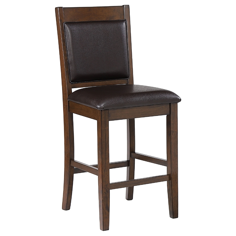 Wey 5pc Counter Height Dining Table and 4 Chairs Set- Brown- 2 Shelves