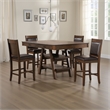 Wey 5pc Counter Height Dining Table and 4 Chairs Set- Brown- 2 Shelves