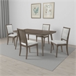 Nolan 5pc Dining Table and 4 Chair Set- Walnut Brown- Molded Trim