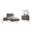 Mela 4pc Full Size Bedroom Set- Dresser- Nightstand- Mirror- Oak Gray