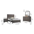 Mela 4pc Full Size Bedroom Set- Dresser- Nightstand- Mirror- Oak Gray