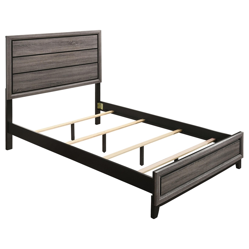 Mela 4pc Full Size Bedroom Set- Dresser- Nightstand- Mirror- Oak Gray