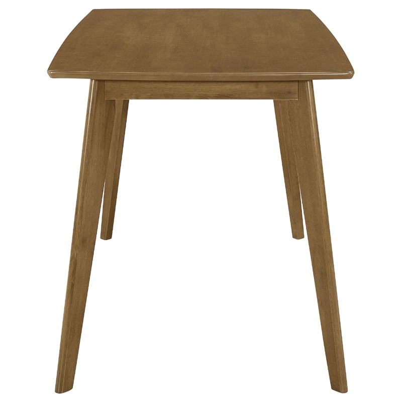 Kosy 5pc Dining Table n 4 Chair Set- Chestnut Brown- Tan Faux Leather
