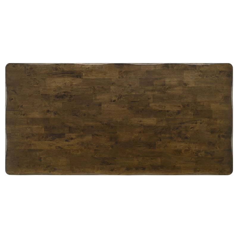 Siny 5pc Dining Table Set- Nutmeg Brown Finish- 4 Padded Side Chairs