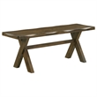 Siny 6pc Dining Table Set- Nutmeg Brown Finish- 4 Padded Chairs and Bench