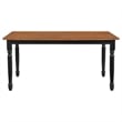 Halie 5pc Dining Table Set- Walnut Brown Wood- 4 Spindle Back Chairs