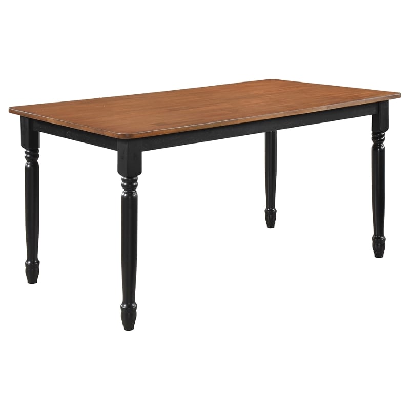 Halie 7pc Dining Table Set- Walnut Brown Wood- 6 Spindle Back Chairs
