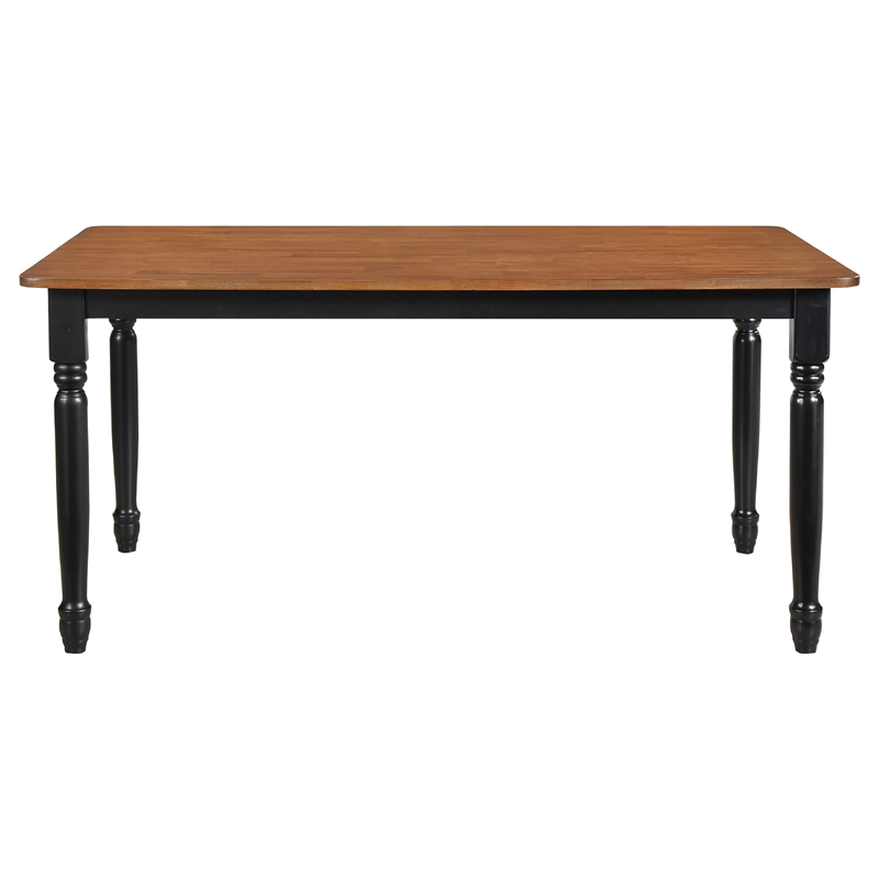 Halie 7pc Dining Table Set- Walnut Brown Wood- 6 Spindle Back Chairs
