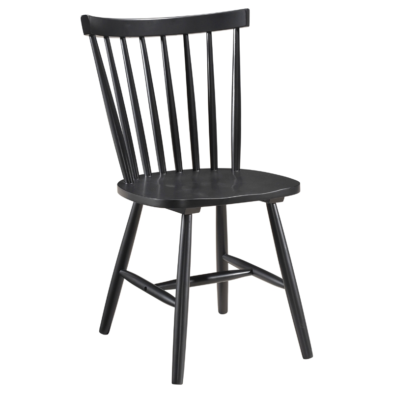 Halie 7pc Dining Table Set- Walnut Brown Wood- 6 Spindle Back Chairs