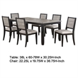 Elina 7pc Extendable Dining Table with 6 Chairs- Farmhouse Gray- Black