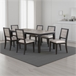Elina 7pc Extendable Dining Table with 6 Chairs- Farmhouse Gray- Black