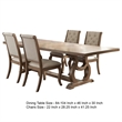 Sev 5pc Dining Table Set- 84-104 Inch Brown Top- 4 Cream Fabric Chairs