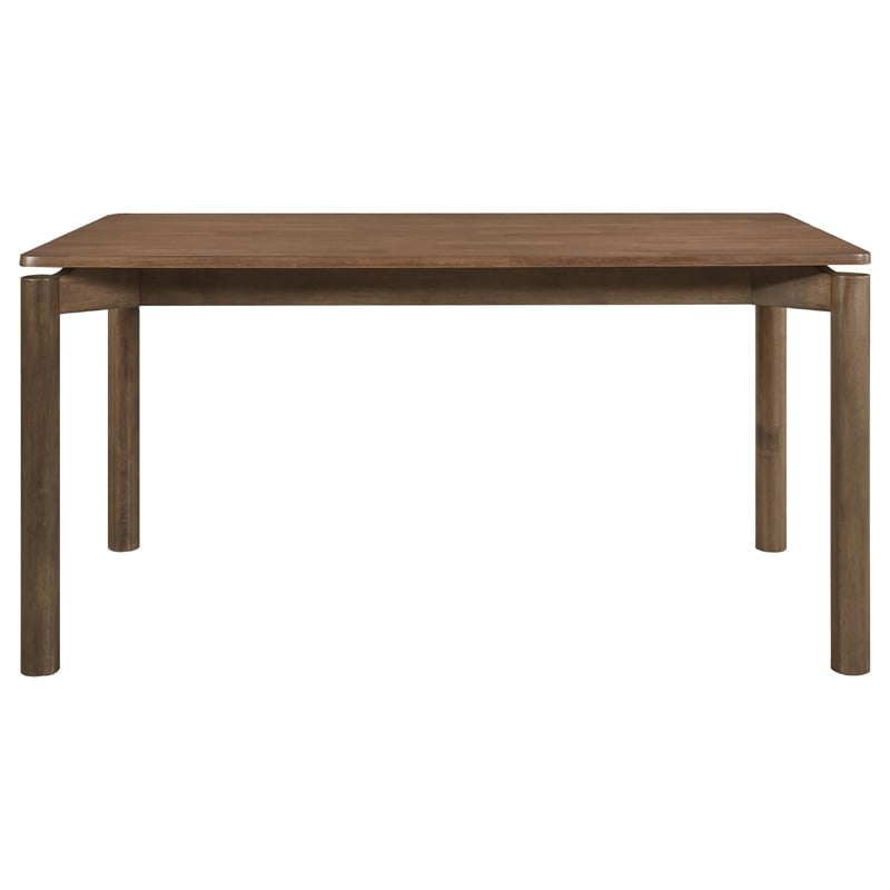 Rida 7pc Dining Table Set w 6 Upholstered Chairs- Natural Walnut Brown