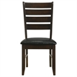 Diyi 5pc Dining Table and 4 Chairs Set w Ladder Back- Brown Faux Leather