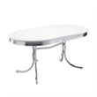 Loy 5pc Dining Table and Chair Set- Red Faux Leather- Retro White Oval